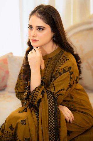 Urge - Winter 3PC Dhanak Embroidered Suit -