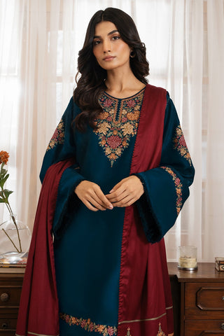 EMBROIDERED DHANAK UNSTICED 3 PIECE