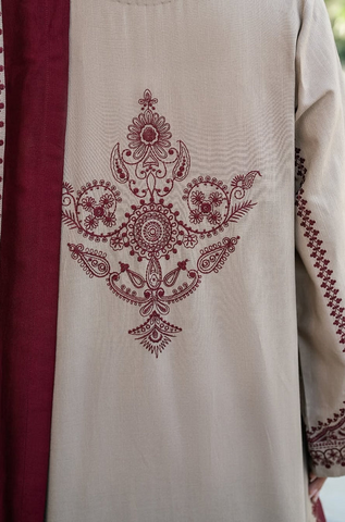 Baroque - Winter 3PC Dhanak Embroidered Suit -
