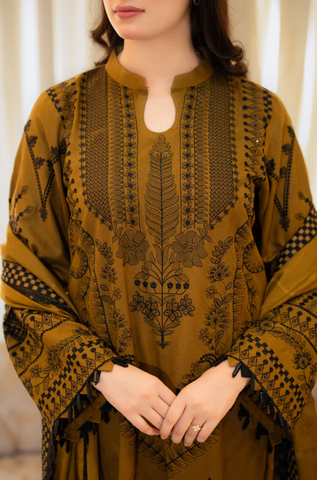 Urge - Winter 3PC Dhanak Embroidered Suit -
