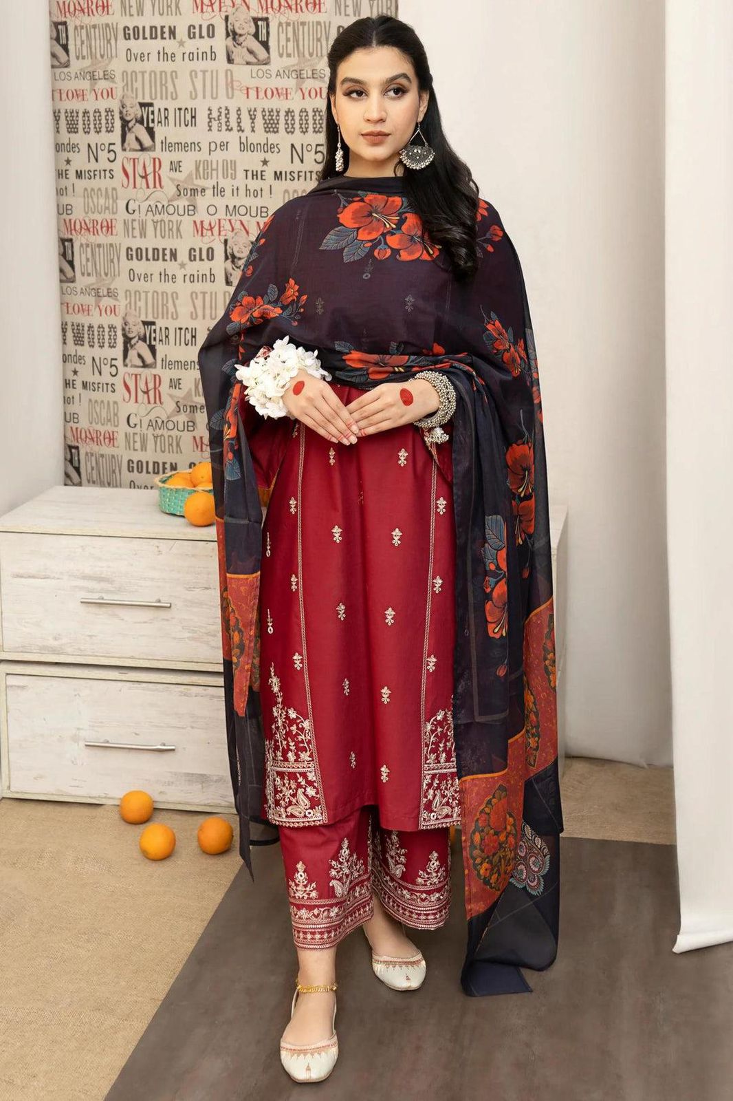 SABEEHA – Luxury Embroidered 3-Piece in DHANAK