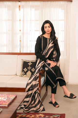 CROSS STITCH– Luxury Embroidered 3-Piece in DHANAK UNSTICED