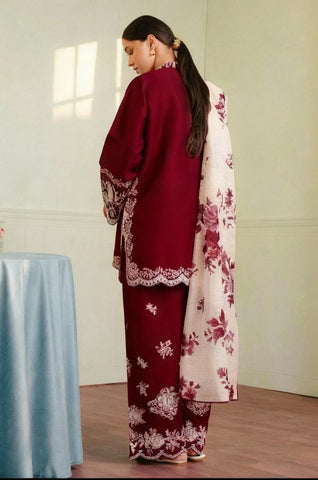 ZARA SHAHJAHAN  Dhanak Embroidered 3 Piece | AS-19