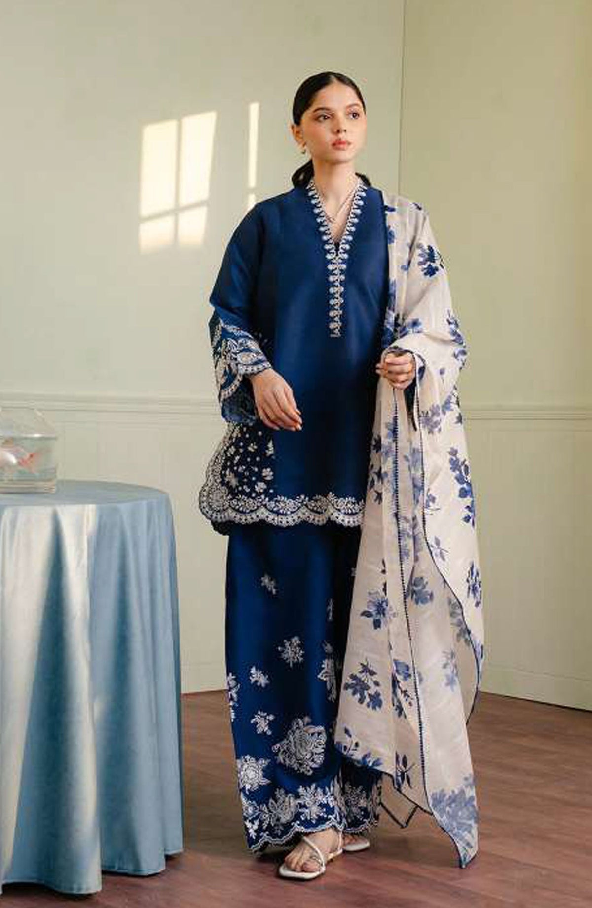 ZARA SHAHJAHAN  Dhanak Embroidered 3 Piece | AS-19