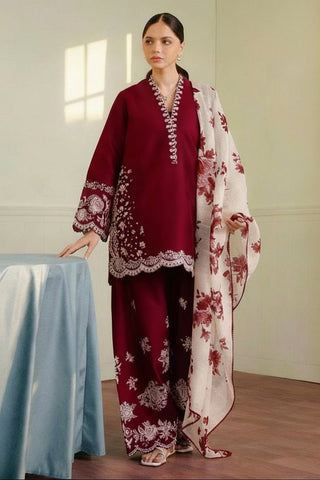ZARA SHAHJAHAN  Dhanak Embroidered 3 Piece | AS-19