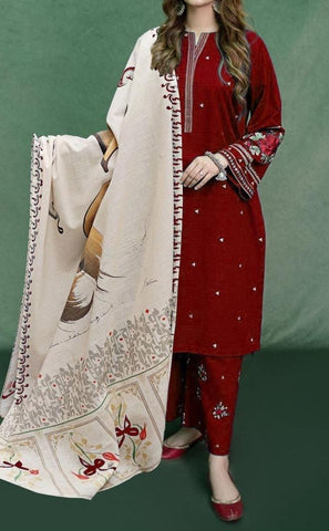URGE -  – Luxury Embroidered 3-Piece in DHANAK UNSTICED